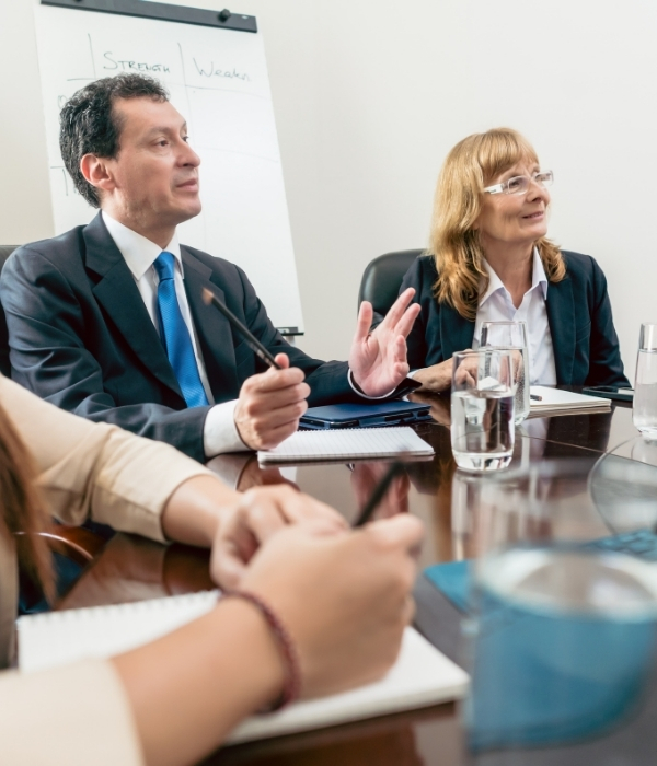 Business client meeting in an office with a trusted broker for professional home loans
