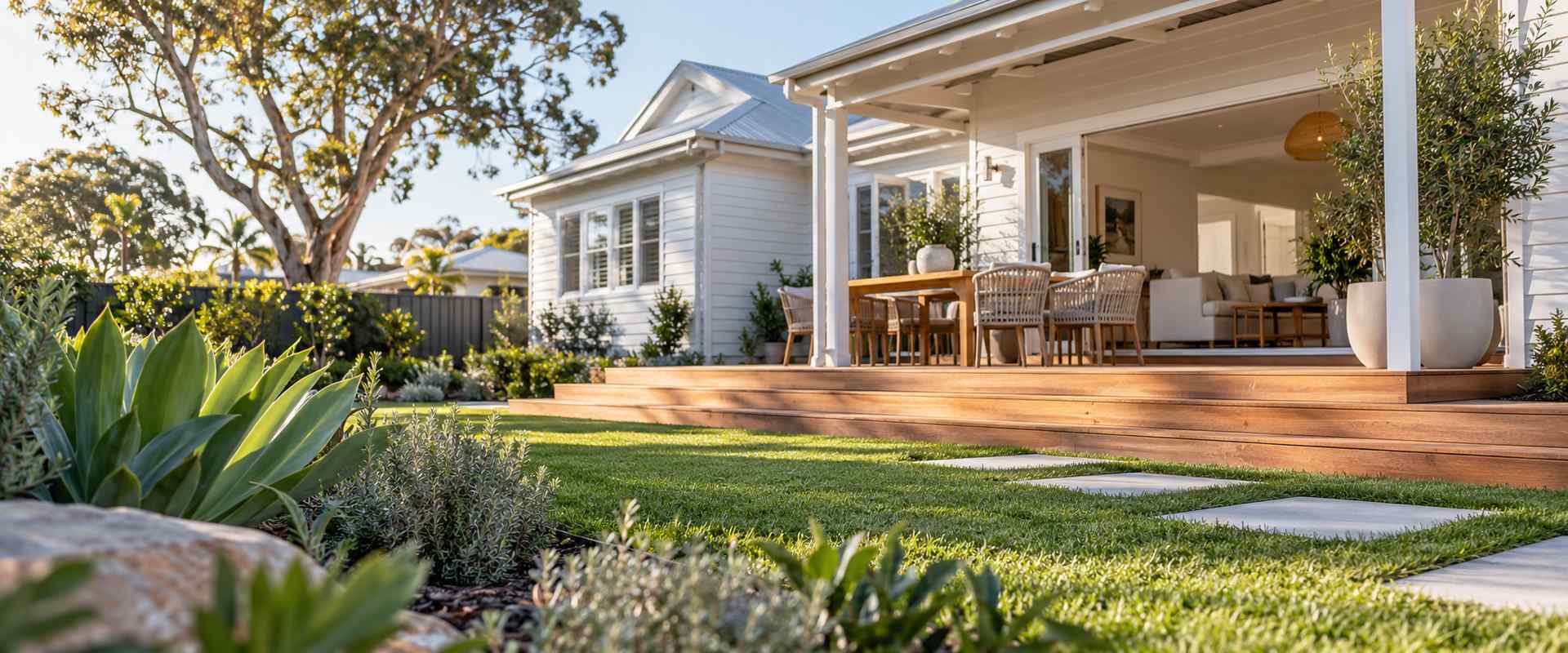 cash out purpose evidence - a renovated weatherboard home with a new deck and landscaping