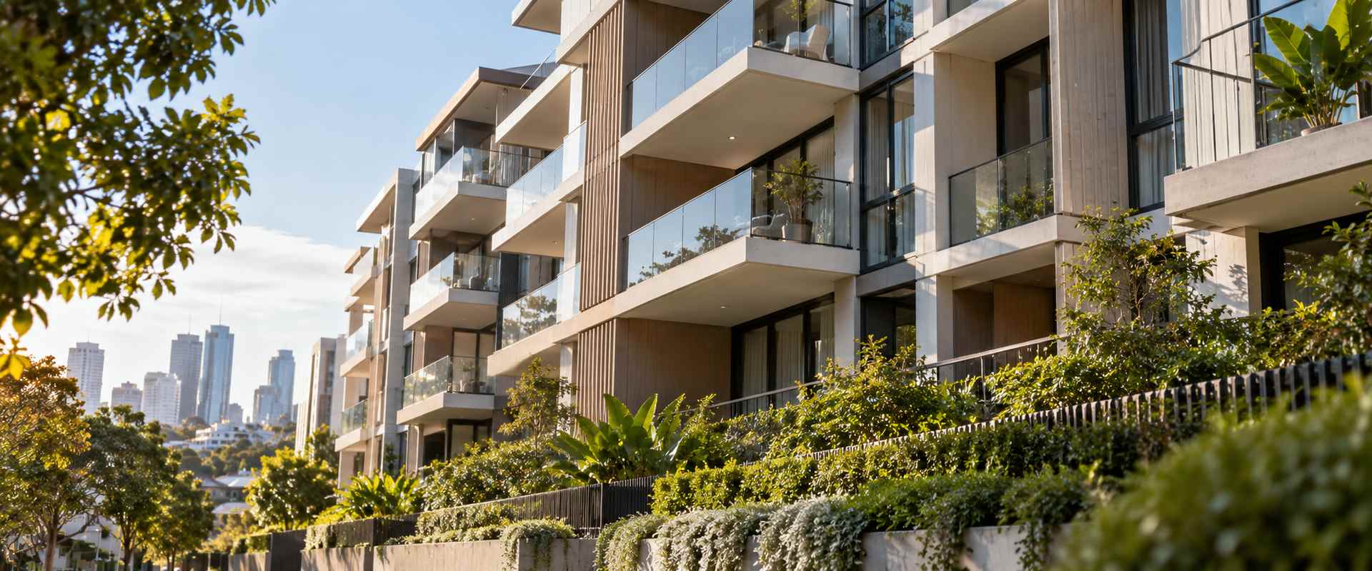 cross collateralisation risks - a block of investment apartments with balconies in inner Sydney