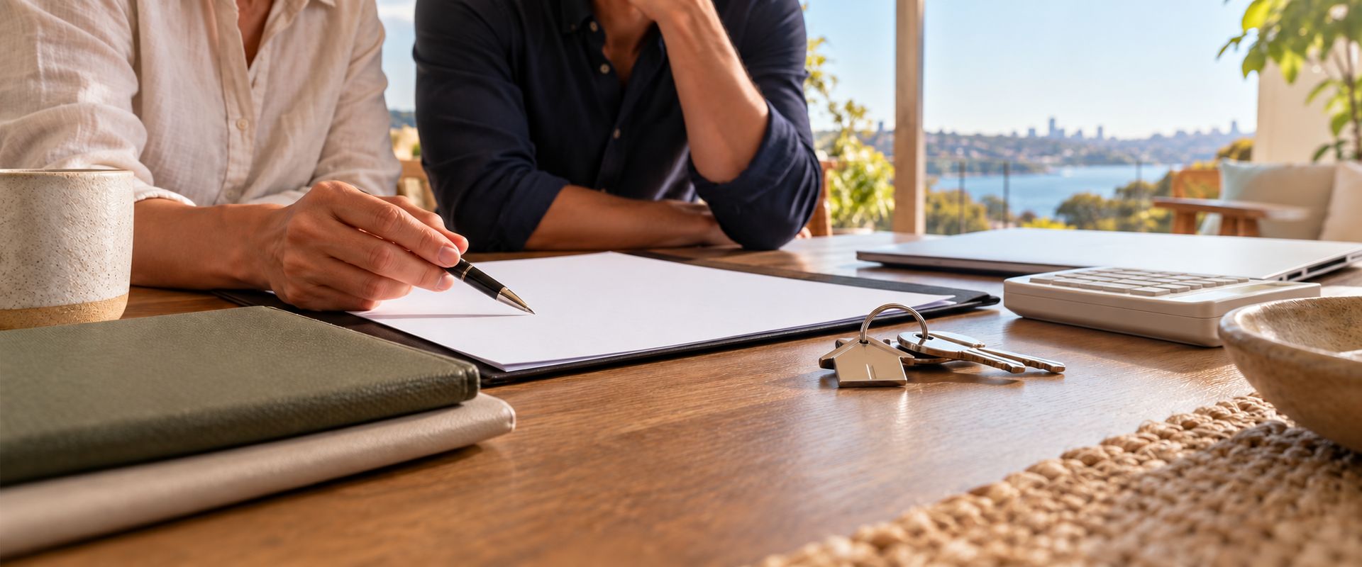nsw buyer assistance comparison - a comparison sheet laid out on a table beside house keys