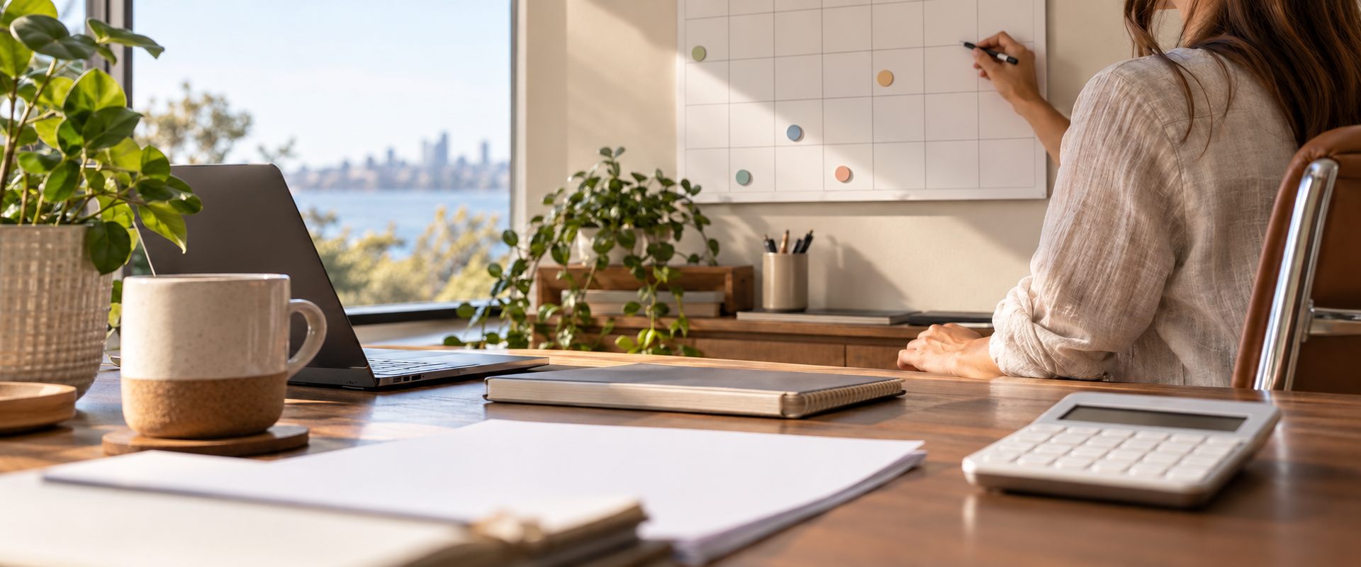 settlement timeline expectations - a wall calendar with milestone dates marked in a home office