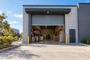 SMSF Property Lending Guide for Sydney Trustees - a small commercial warehouse unit with a roller door in western Sydney